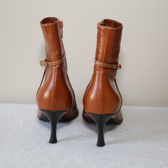Gorgeous Ballin made in Italy brown buttery leather ankle boots pointed toes 36 - Picture 4 of 9